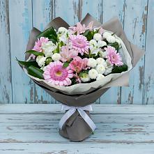 Букет цветов из:  Герберы, Альстромерии и Хризантемы #REPLACE_PRED# Партените