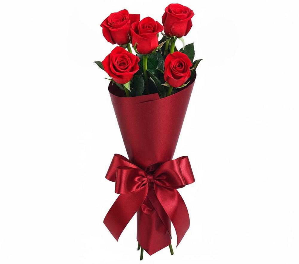 Букет 5 Красных роз Эдлесс Лав в Партените