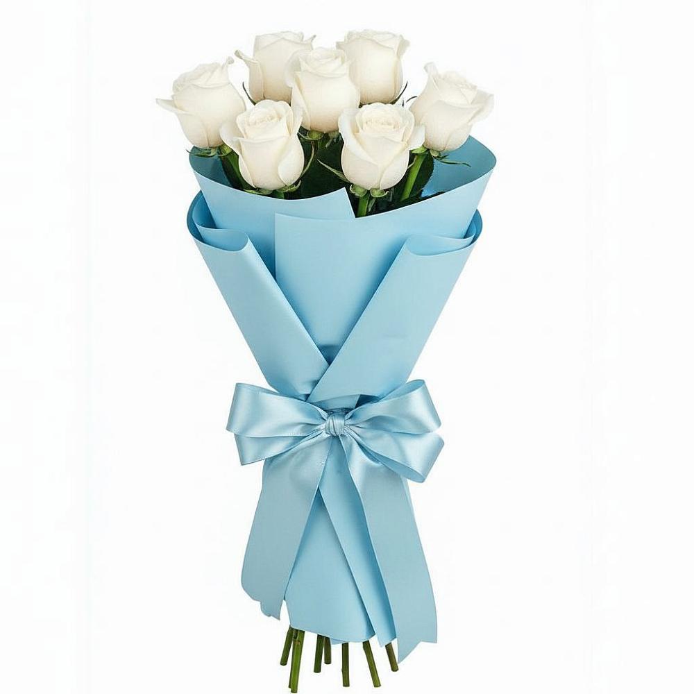 Букет 7 белых роз Проуд в Партените