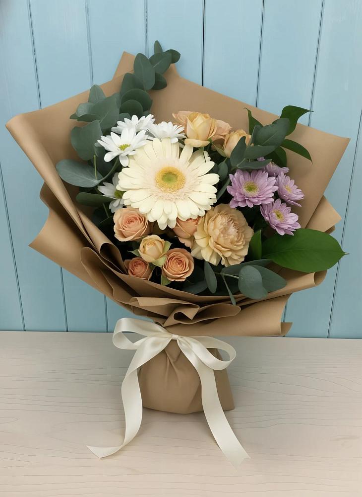 Букет цветов из: Герберы и Хризантемы в Партените