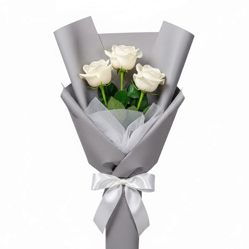 Букет 3 белые розы в Партените