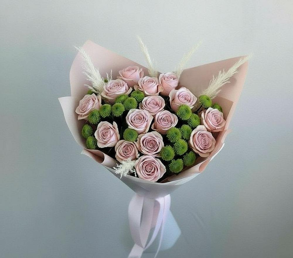 Букет цветов из: Розы и Хризантемы в Партените