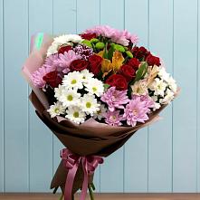 Букет цветов из:  Розы, Хризантемы и Альстромерии #REPLACE_PRED# Партените