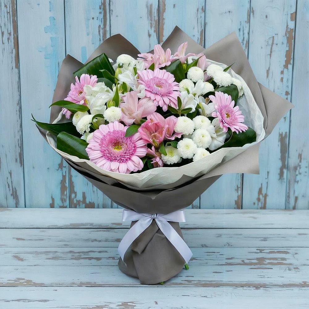 Букет цветов из: Герберы, Альстромерии и Хризантемы в Партените
