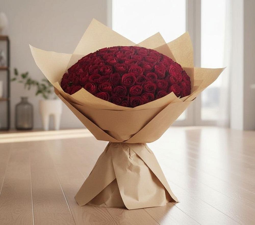 Букет 101 Красная роза в Партените