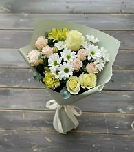 Букет цветов из:  Альстромерии, Розы и Хризантемы в Партените