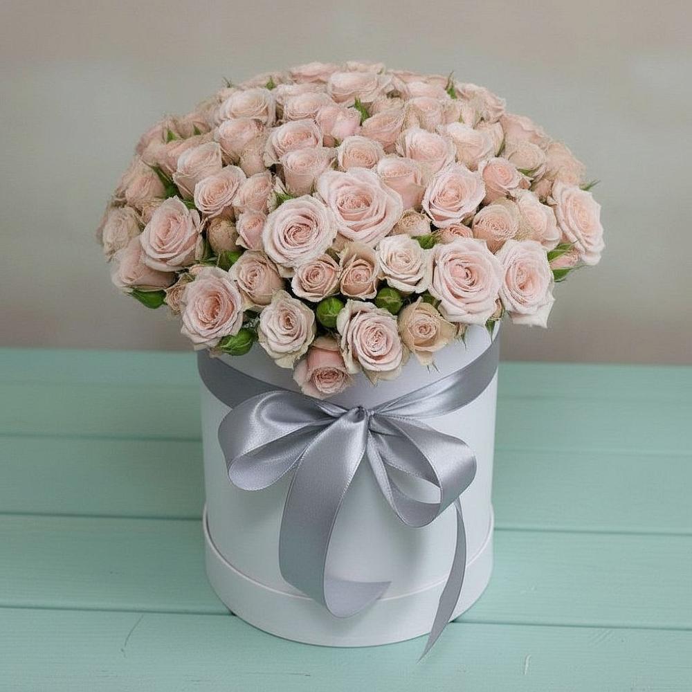 Цветочная композиция из Розы в шляпной коробке в Партените